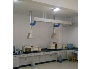 精密儀器室----光譜儀配不銹鋼通風(fēng)罩，色譜儀配萬(wàn)向通風(fēng)罩，惰性氣體配專(zhuān)門(mén)的氣瓶柜